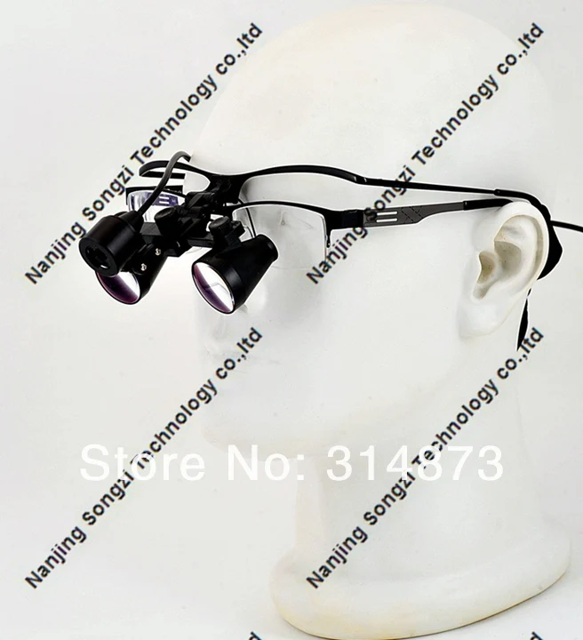 Free Shipping 3X Magnification HF300 Ultra-Light Half frame Binocular Dental Loupes Surgical with Headlight |