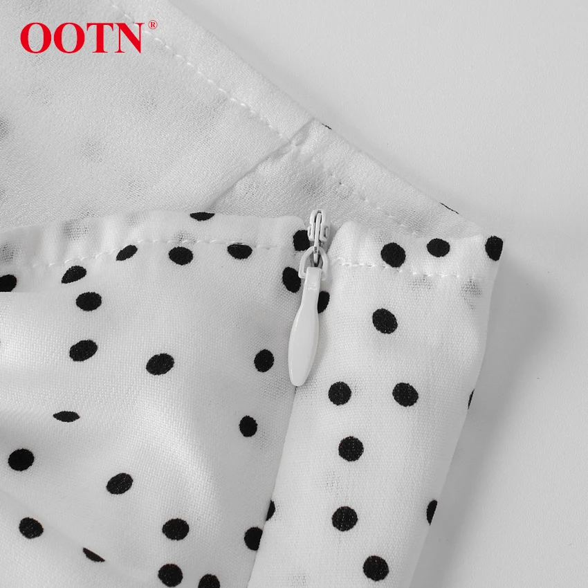 OOTN, черная, белая мини-юбка в горошек, высокая талия, шнурок, сексуальные летние шифоновые юбки, Женская Асимметричная короткая юбка
