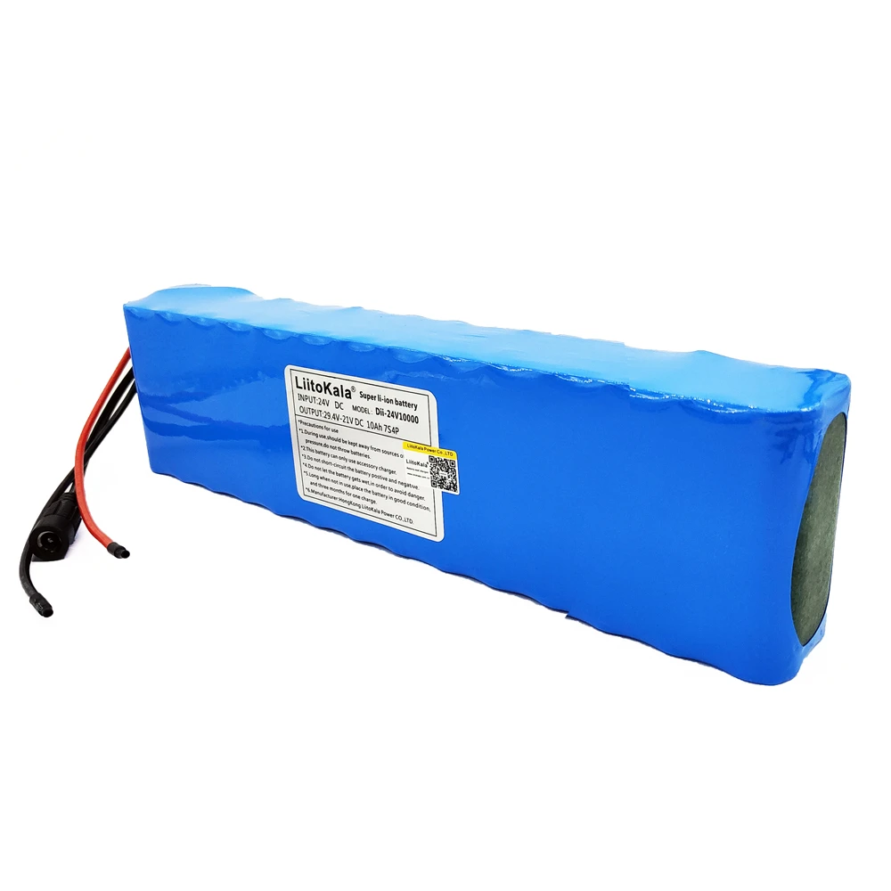 

Liitokala DC 24V 10ah 7S4P batteries 15A BMS 250W 29.4 V 10000 mAh Battery for motor chair set Electric Power + 29.4V 2A charger