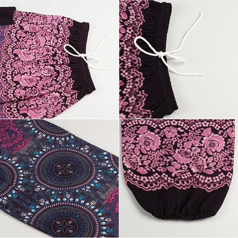 Chrleisure богемный Кружево до штаны-шаровары Для женщин Компасы печати Pantalon Femme