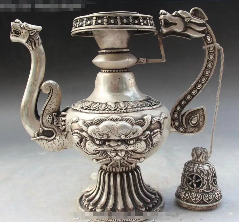 9 &quotСеребряная красная Крылатая Гаруда птица голова Орла Дракон ручка винный