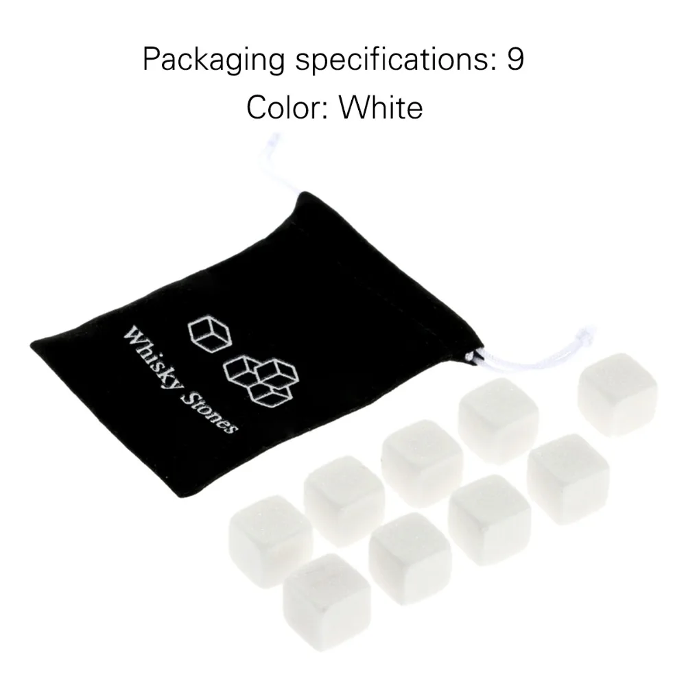 Охлаждающие камни для виски 6 шт./9 шт. натуральные кубические охлаждение и