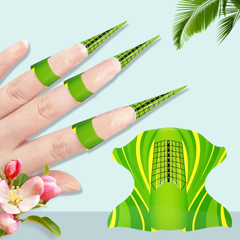 Самоклеящиеся формы 100 шт./лот случайного цвета наклейки форма для ногтей