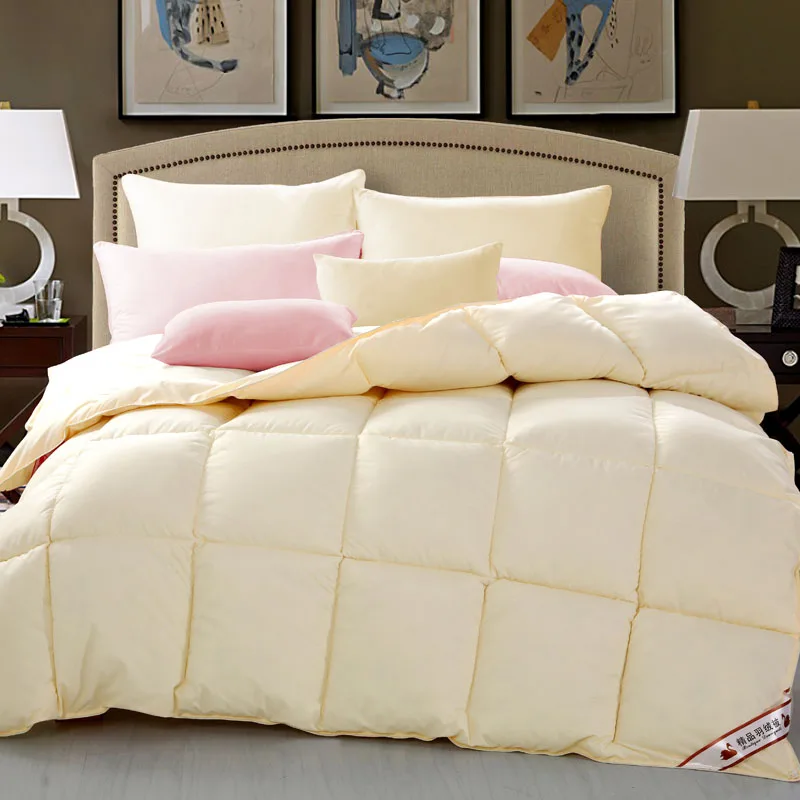 2018 100% стеганое одеяло с белым гусиным/утиным пухом зимнее очень теплое вставками