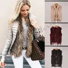 Жилет из натурального кроличьего меха ETHEL ANDERSON, жилет с кисточками и воротником из натурального меха енота, верхняя одежда