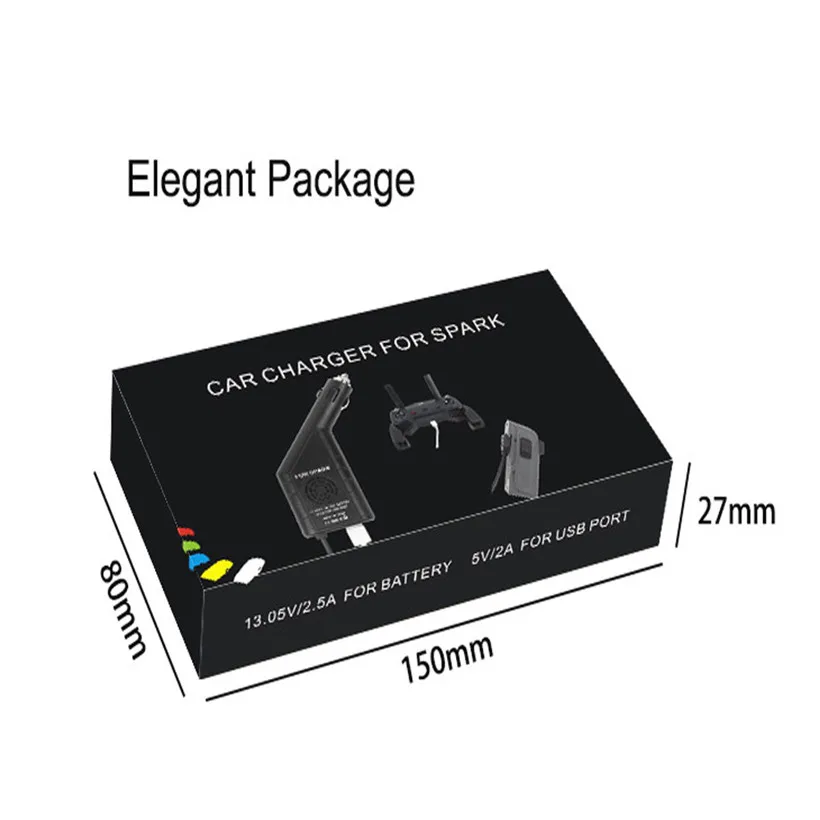 Автомобильное зарядное устройство 2 в 1 с USB портом и пультом дистанционного