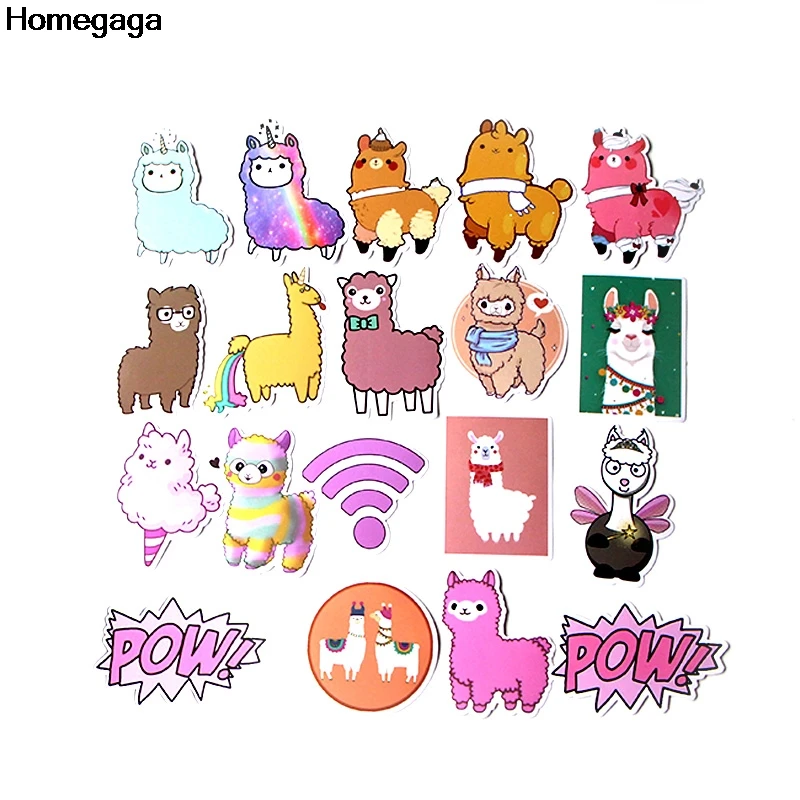 Homegaga 18 шт. лама Альпака детская игрушка наклейка для DIY Скрапбукинг багаж ноутбук скейтборд телефон трафарет Водонепроницаемая наклейка D2080