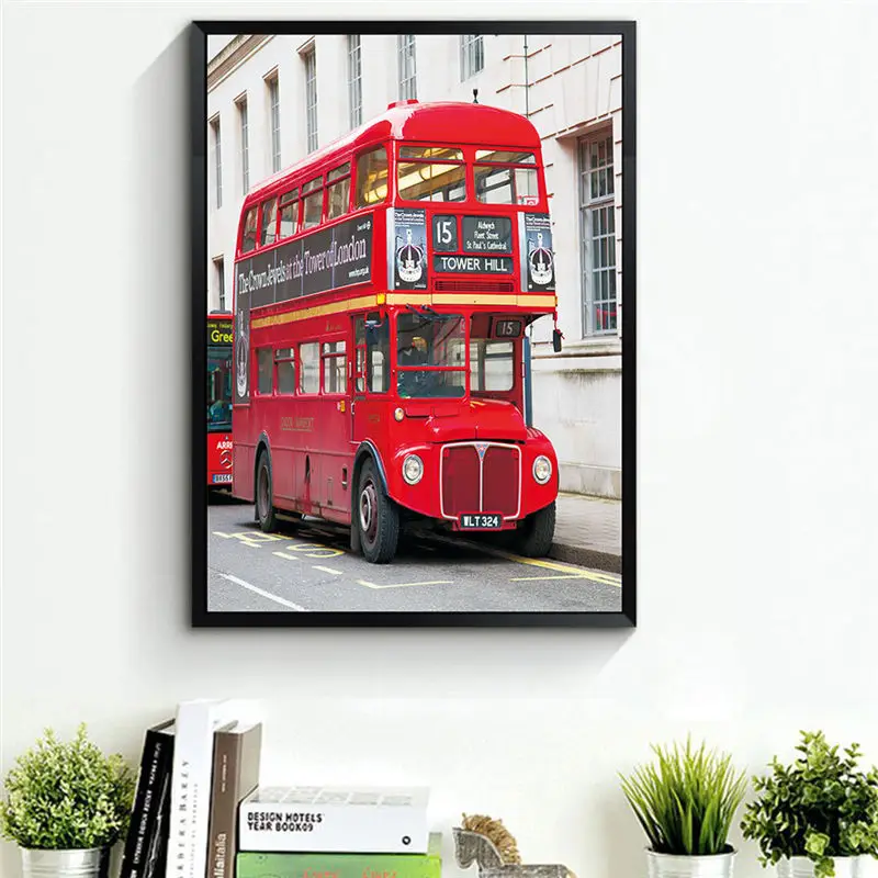 Британский Booth автобус Биг Бен Лондон Street View Холст Картина Современная
