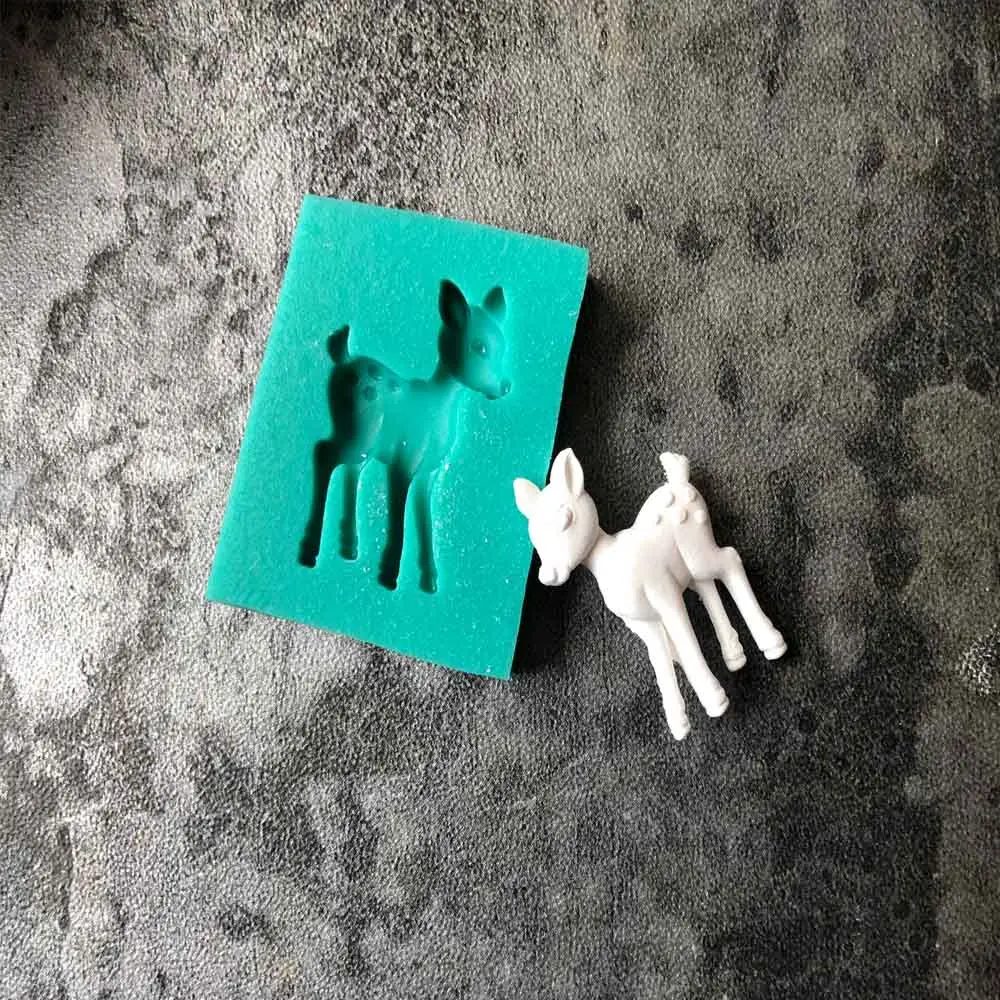 Новая форма в форме оленя DIY силиконовая для помадки мягкая конфет мусса сухая