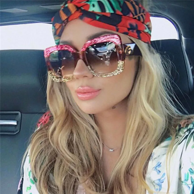 2018 Брендовая Дизайнерская обувь Винтаж Пластик Frame дамы негабаритных Квадратные