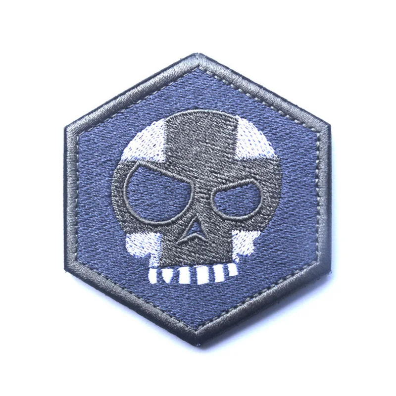 Mean T-Skull Hex Patch Red Cross Skull Tactical Morale Embroidered Applique Clothing Badge For Jackets Jeans Backpack Cap | Дом и сад