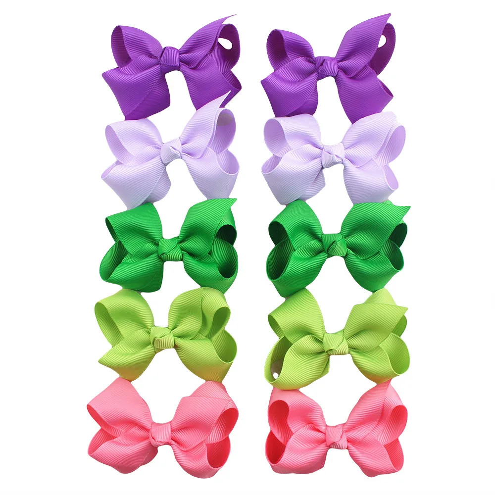 Yundfly 10pcs/lot 3&quot Handmade Ribbon Bows With Alligator Clips Kid Fashion Boutique Hair Clip Accessories | Мать и ребенок