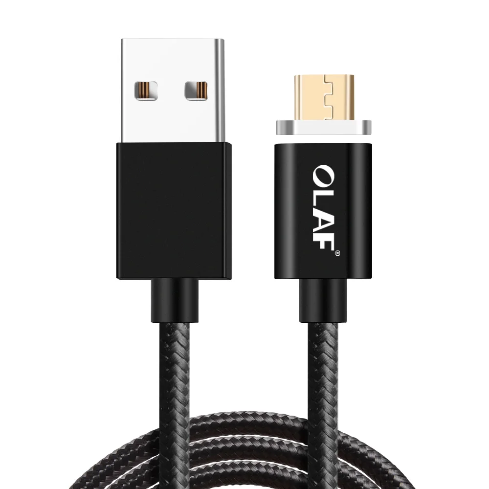Black Micro Cable Магнитный кабель Олаф Micro USB, магнитный кабель для быстрой зарядки, кабель USB Type C, кабели для передачи данных для телефонов, Android, мобильный кабель для быстрой зарядки - Цвет: Black Micro Cable