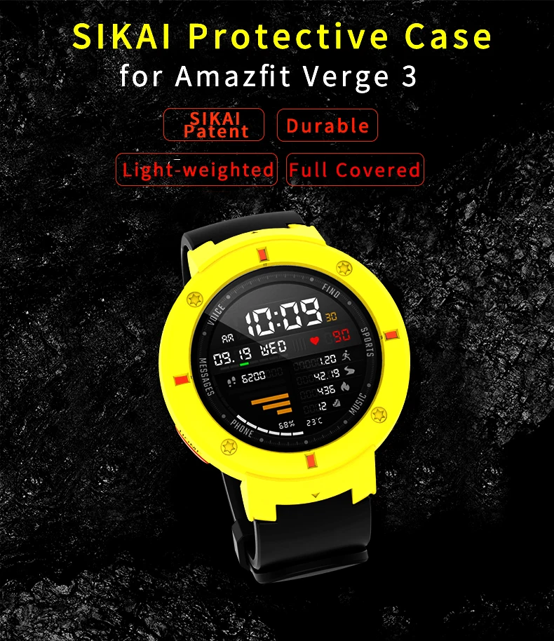 SIKAI жесткий армированный защитный чехол для Amazfit Verge A1801 протектор для часов для Huami Amazfit 3 Verge lite аксессуары
