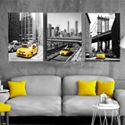 Желтая Картина на холсте в Нью-Йоркском стиле, Раскрашивание стен, Постер и печать для украшения интерьера гостиной и дома