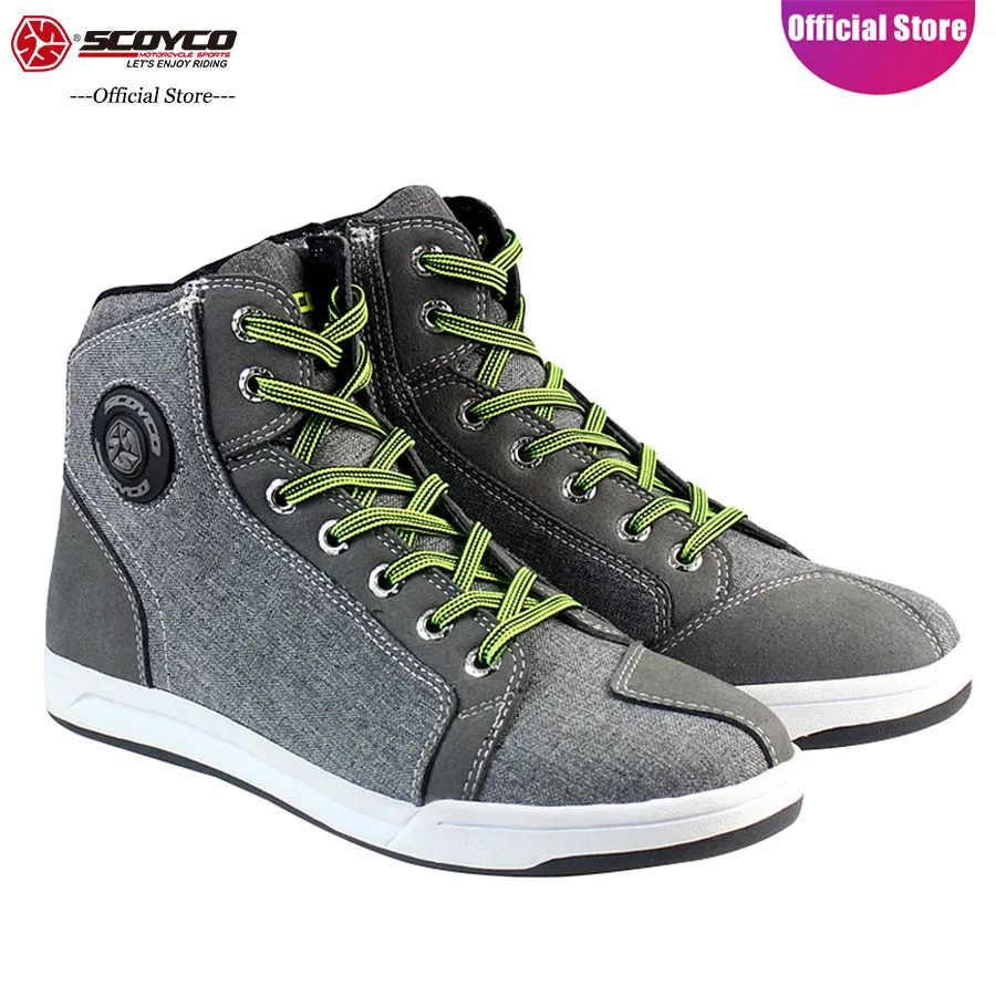 Мотоциклетные туфли SCOYCO Нескользящие дышащие ударопрочные повседневные высокие
