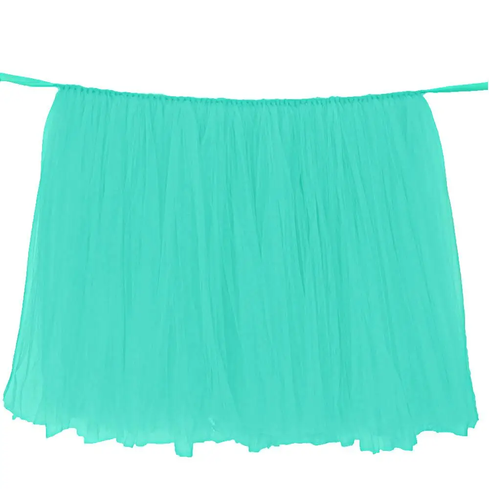 Mint Green OurWarm с вуалью и балетной пачкой Юбка для стола Тюль Tablewear для Baby Shower или для вечеринки по случаю вечерние Свадебные украшения Юбка для стола ing дома вечерние Декор Текстиль - Цвет: Mint Green