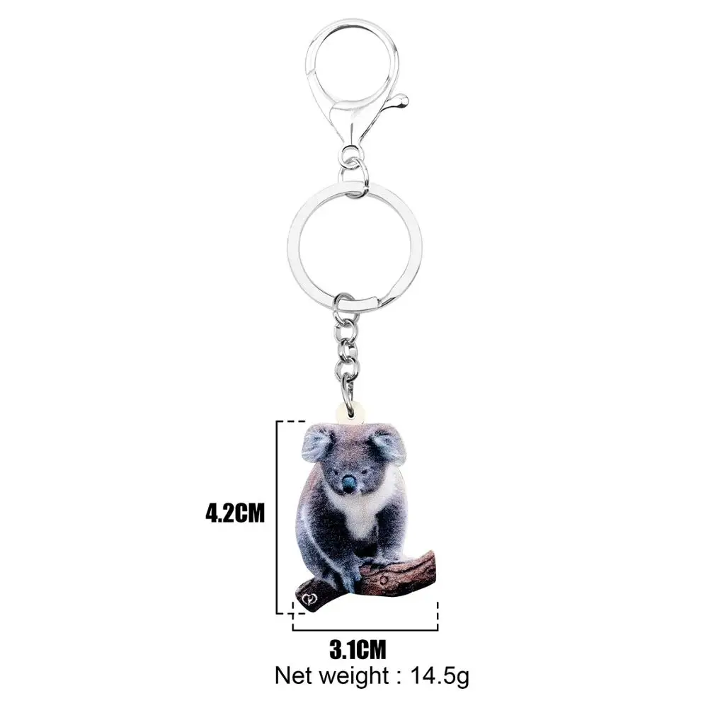 Bonsny акриловый Австралийский милый брелок для ключей Koala кольца с забавными