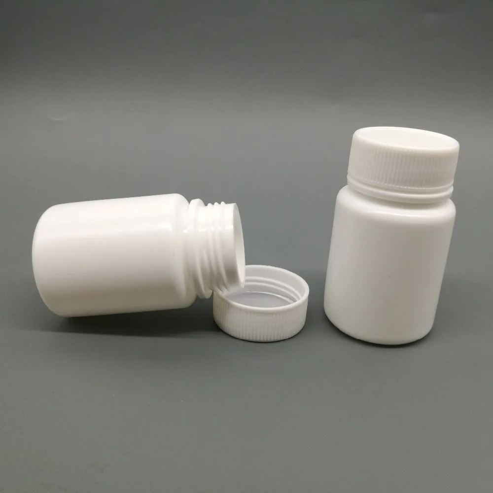 Free shipping 100pcs 30cc 30ml HDPE white Capsule pill bottle empty plastic Pill container with Screw Cap | Красота и здоровье