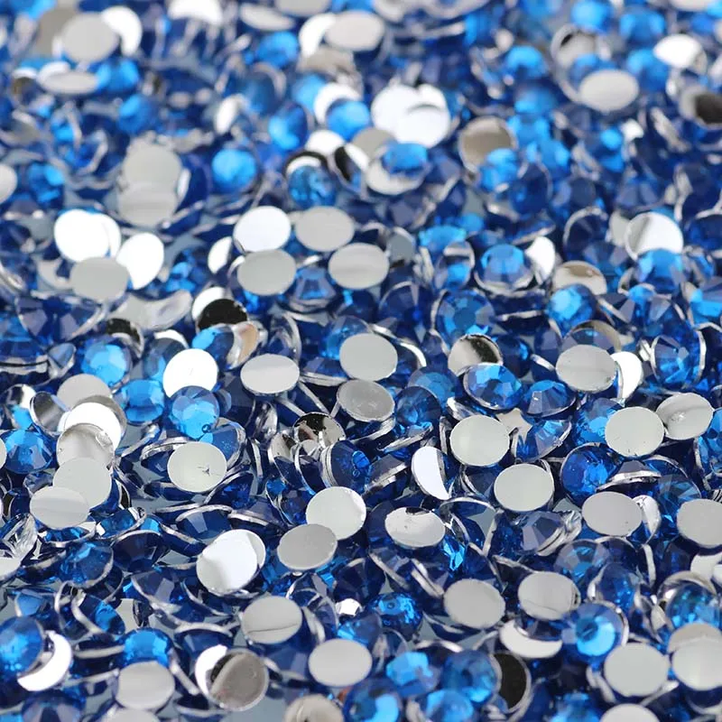 Sapphire Bule 10000 шт 2 3 4 5 мм круглые камни с плоской задней поверхностью украшения клей