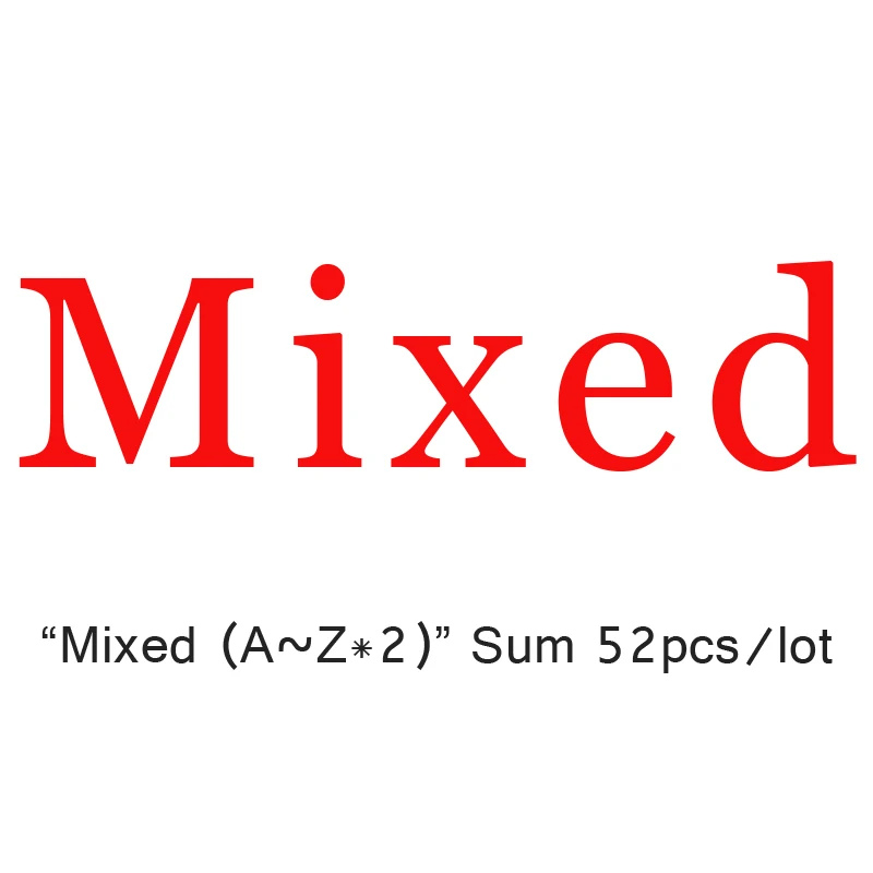 Mixed(A-Z x 2) 52pcs BTFBES 10 мм деревянные бусины с принтом 26 букв 52 шт квадратные деревянные бусины свободного пространства ювелирные аксессуары DIY Изготовление браслета ожерелья - Цвет: Mixed(A-Z x 2) 52pcs