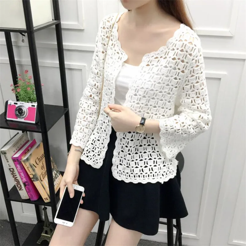 Хлопковая Тонкая Шаль National Wind маленькая Летняя короткая кружевная куртка с