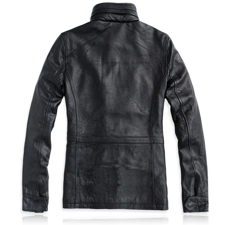 2015 мужские Куртки из натуральной кожи с четырьмя накладными карманами