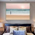 Настенное искусство, холст, пляж, морское побережье, вода, океан, горизонт, плакат, Современное украшение, настенная живопись для гостиной, HD Печать картины