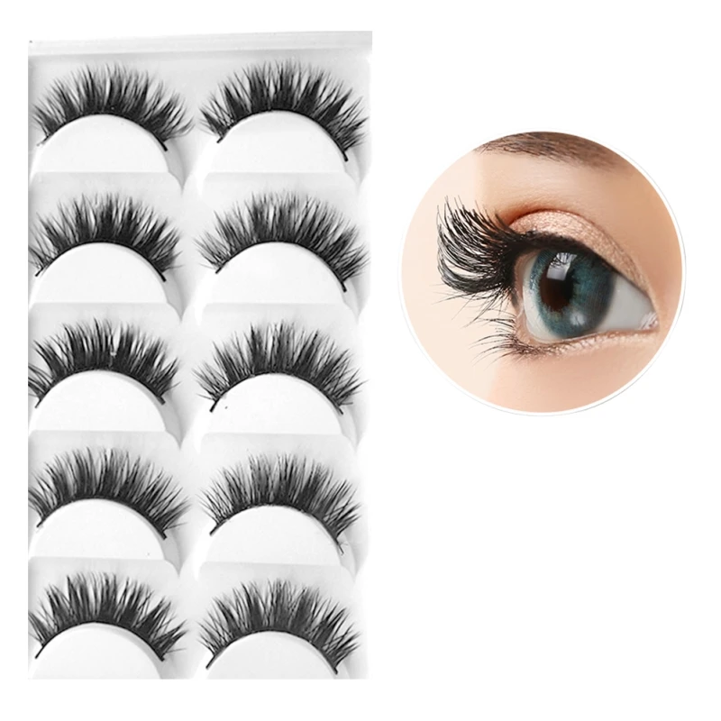 5 пар накладные ресницы ручной работы перекрещивающиеся длинные черные мягкие