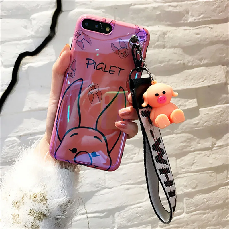 JAMULAR мультик держатель 3D кукла ремешок чехол для телефона для iPhone X XR XS MAX 7 6 6s 8 Plus Дональд Дейзи Блю Рей мягкая задняя крышка