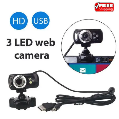 3LED веб камера USB 50 м HD для ПК настольного компьютера ноутбука видео с микрофоном