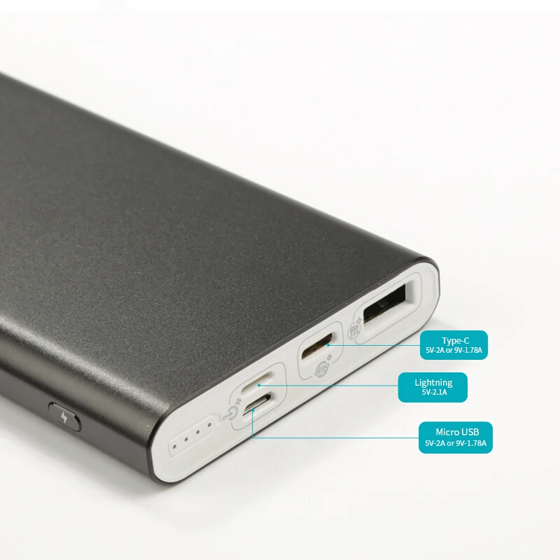 Romoss RT10+ Power Bank 10000mAh Ultra-thin Two-way Fast Charger Type-C/Micro USB/Lightning Interface for Android iPhoneX Xiaomi | Мобильные