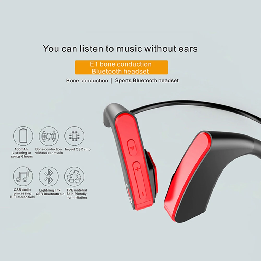 Kobwa E1 Беспроводной Bluetooth наушники костной проводимости гарнитуры