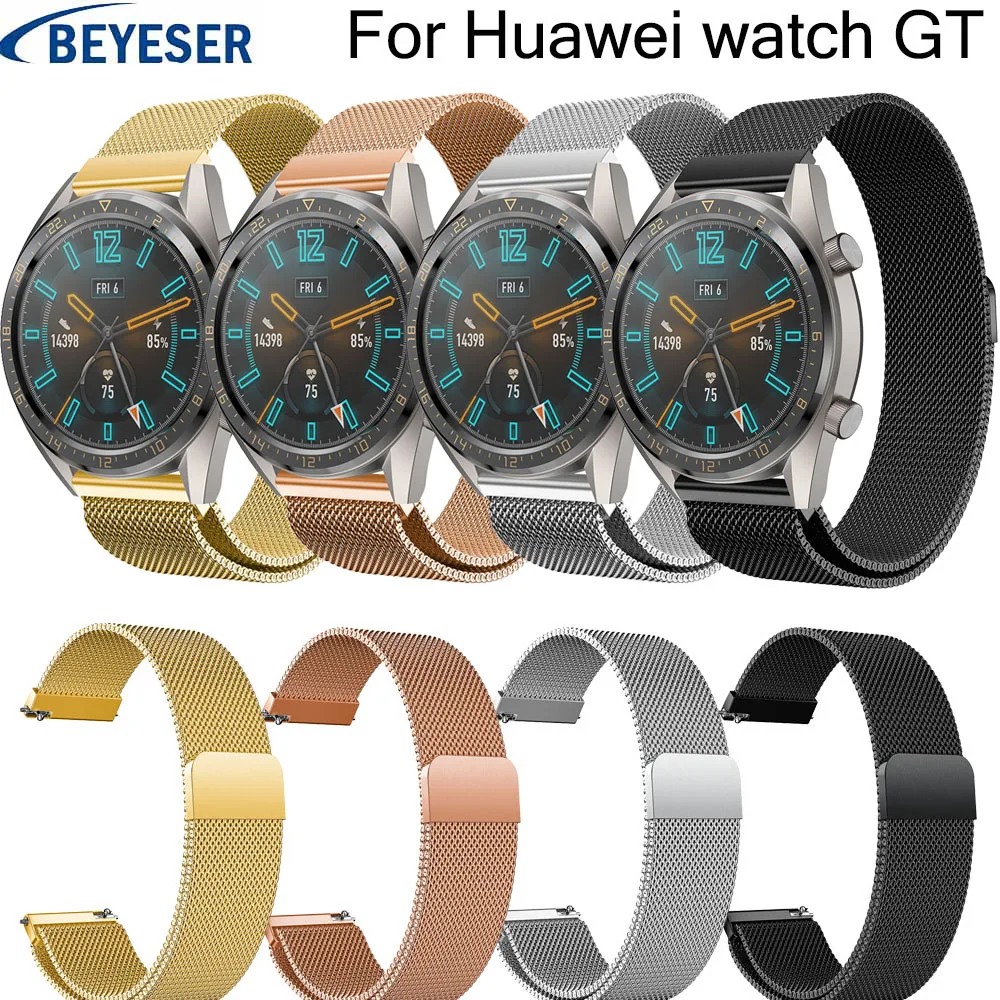 Металлический Миланский ремешок на запястье для huawei Watch GT часов сменный Браслет