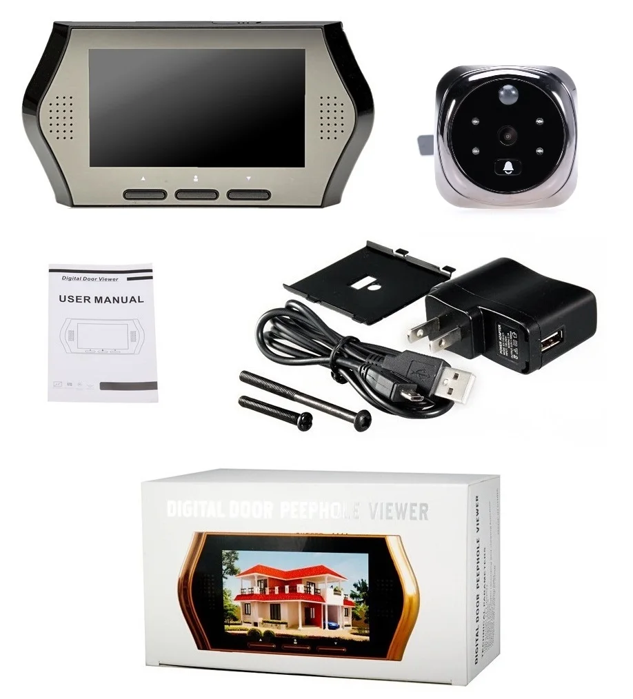 Беспроводной глазок камера видеозвонок дверной 4 3 дюйма TFT ЖК дисплей ИК ночное