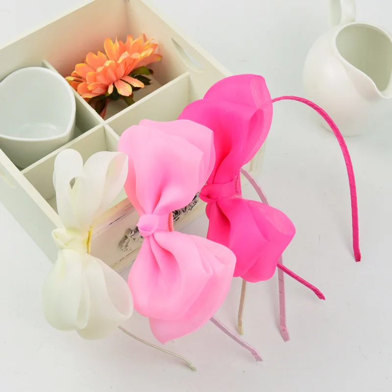 Повязка для волос с бантом мягкая эластичная Кружевная повязка на голову девочек