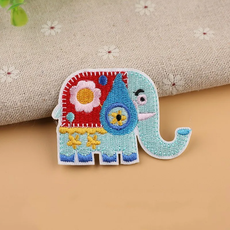 9 шт./лот декоративная Нашивка С Рисунком Слона динозавра жирафа вышитая
