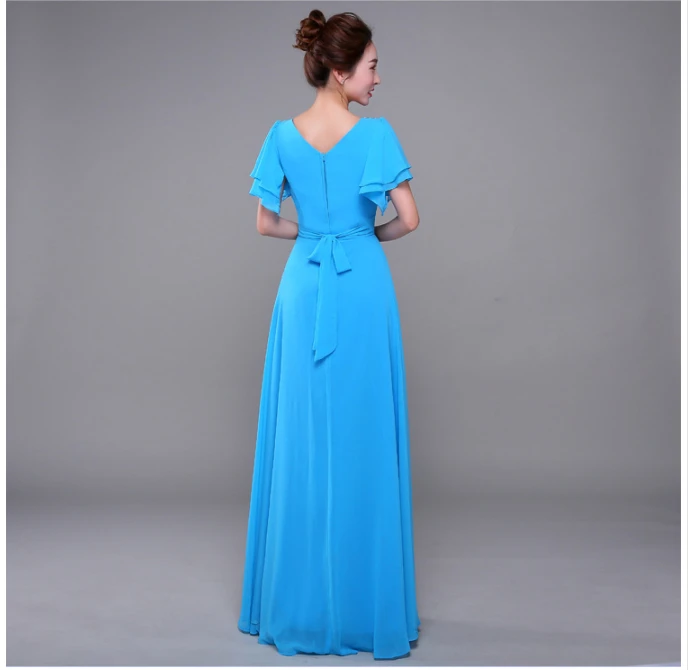 Женские синие желтые цвета слоновой кости длинные платья подружки невесты длина