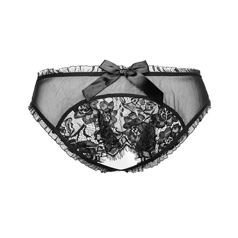 M L Plus Size Sexy Lingerie Lace Transparent Erotic Panties Women's Sexy Underwear Crotchless Panties Open Crotch Sex Thongs