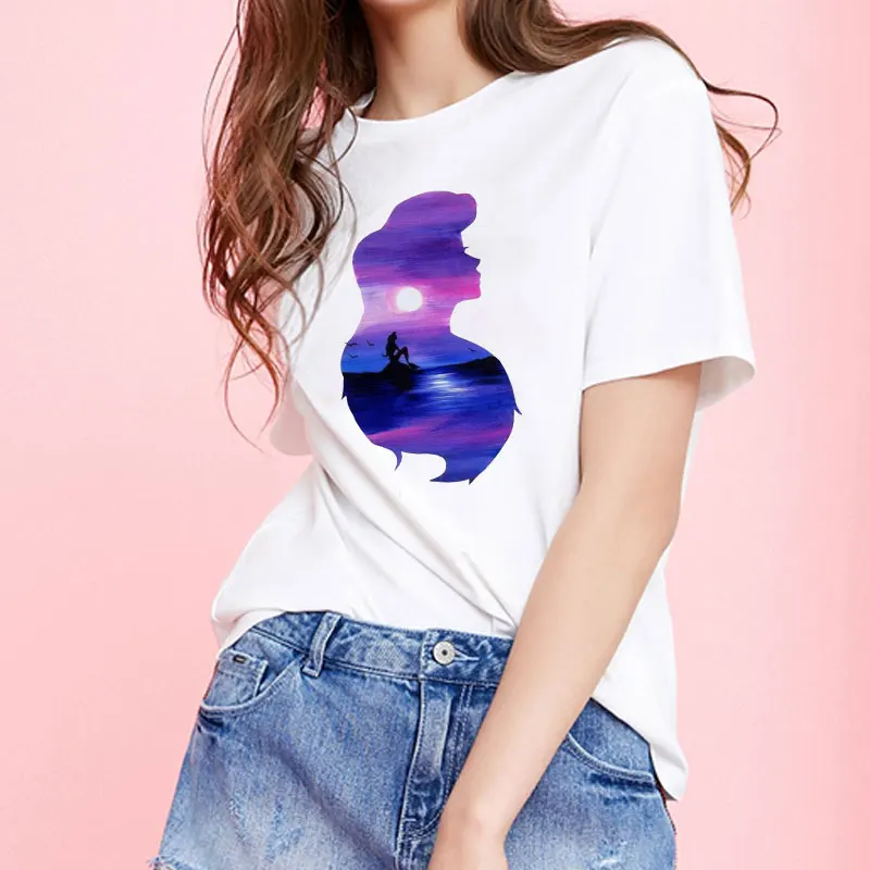 Футболка женская в готическом стиле с изображением милой принцессы | Женская