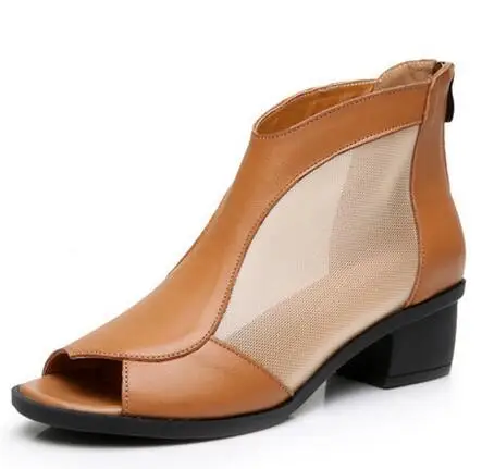 Модная женская летняя обувь из натуральной кожи сандалии с открытым носком