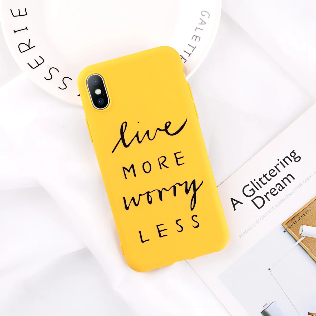 T1 Чехол для телефона KJOEW для iPhone 11 Pro Max 6 6S 7 8 Plus X XR XS MAX Милая мультяшная борода да буква Желтая Мягкая ТПУ задняя крышка Couqe - Цвет: T1