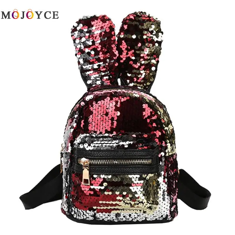 3 шт./компл. супер маленький размер женский Кролик уши блестки рюкзак Mochila Feminina женский рюкзак