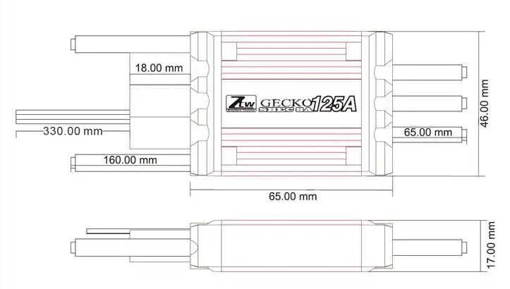 ZTW Gecko 125A SBEC 8A бесщеточный ESC Отличная производительность для RC самолета Multirotor