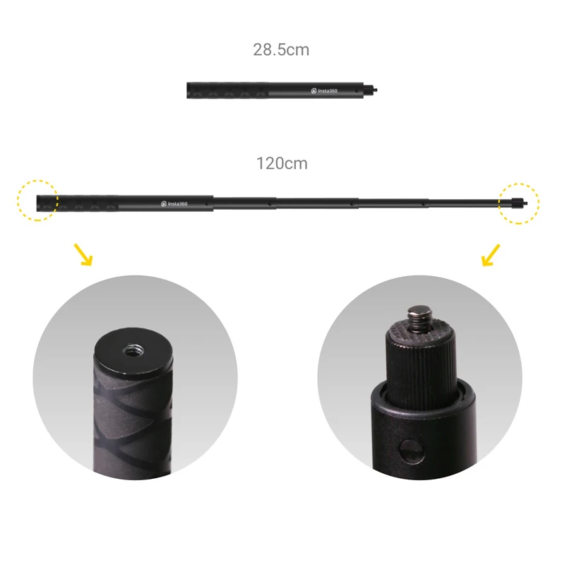 Монопод для селфи Insta 360 One R X 1/4 с винтовым портом ручной телескопический