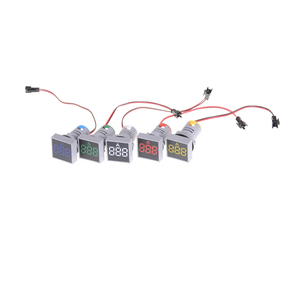 

Led Lamp Square Signal Light 5Colors 22MM 0-100A Digital Ammeter Current Meter Indicator