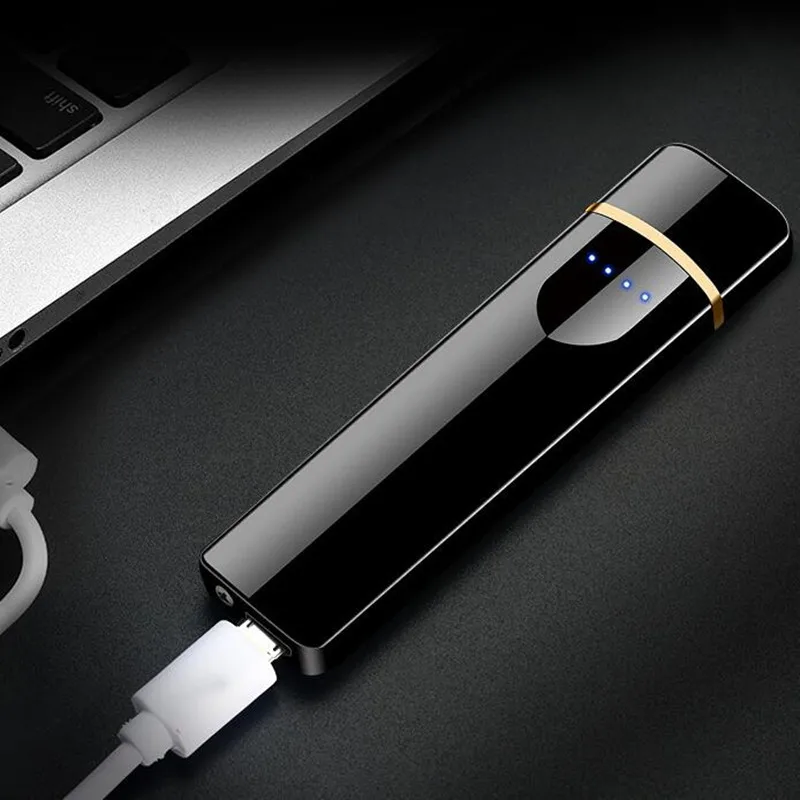 Электронная зажигалка с USB зарядкой и сенсорным экраном ветрозащитная