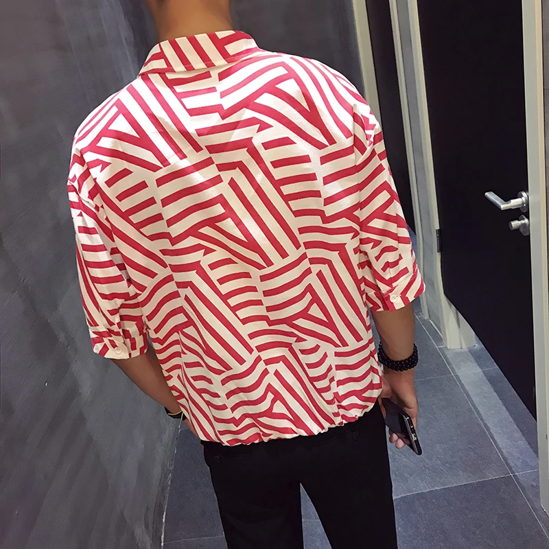Футболка с коротким рукавом принтом Мужские рубашки Slim Fit Повседневное фантазии