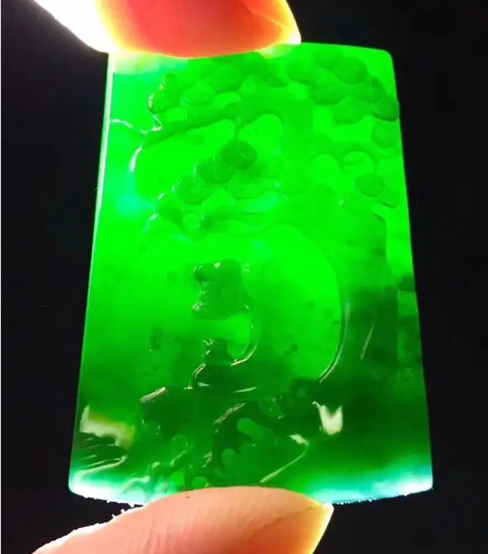 Нефритовый товар ледяной вид Yang зеленые чернила лотос Дракон и тигр