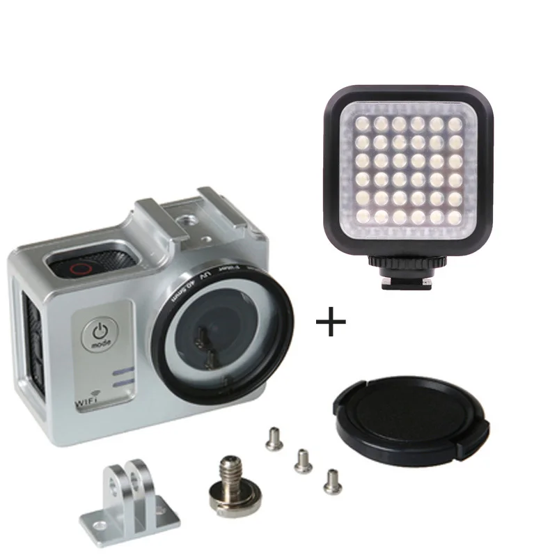 SJCAM SJ4000 чехол Корпус из металлического сплава оболочка+ Лен УФ-фильтр для SJCAM sj7000 sj6000 sj 4000 wifi камера аксессуары - Цвет: Желтый цвет